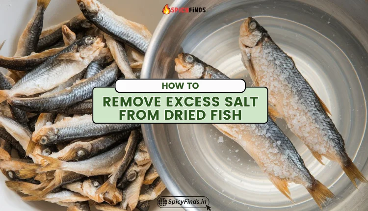 A bowl of soaked dried fish with water to reduce excess salt